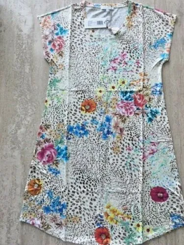 Johnny Was Wildflower Sleep Wear Night Lounge Lingerie Cap Sleeve Crop Set New