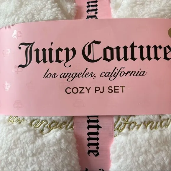 JUICY COUTURE EMBROIDERED LOGO SHERPA COZY PJ SET NWT Y2K