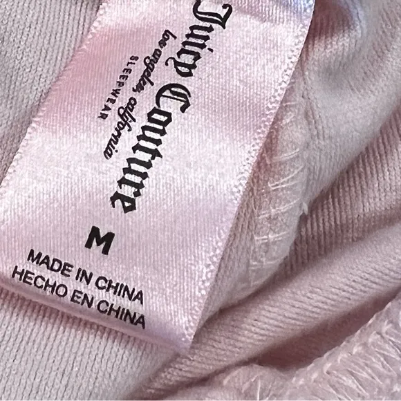 Juicy Couture  Pink Velour Sleepwear Pajamas Lounge Set Bling Size Medium Medium