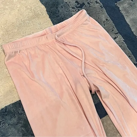 Juicy Couture  Pink Velour Sleepwear Pajamas Lounge Set Bling Size Medium Medium