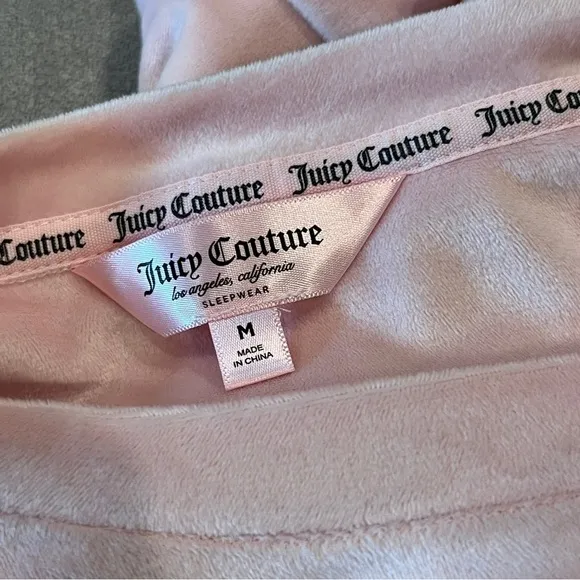 Juicy Couture  Pink Velour Sleepwear Pajamas Lounge Set Bling Size Medium Medium