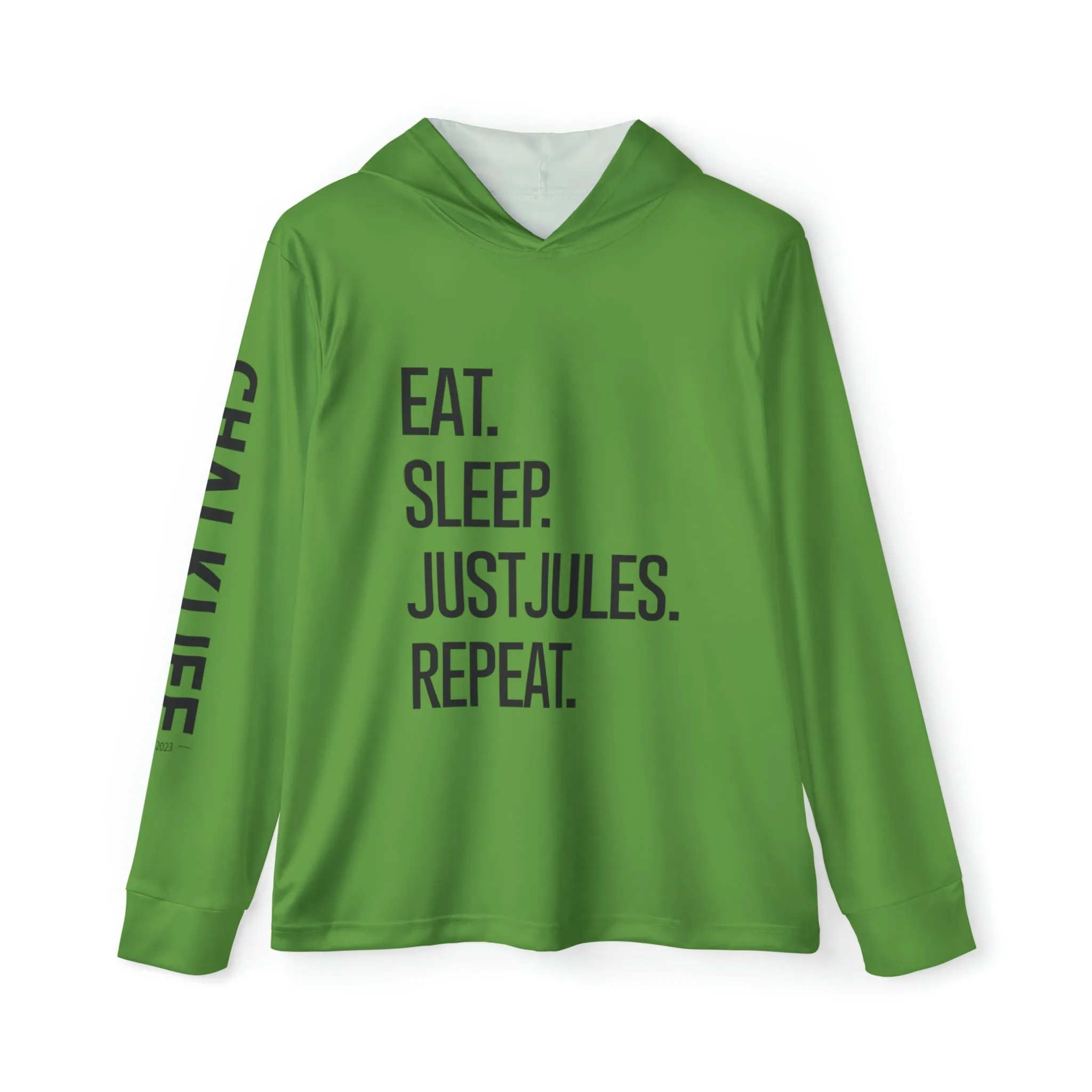JUSTJULES - Eat. Sleep. JustJules. Repeat. Performance Hoodie - Green