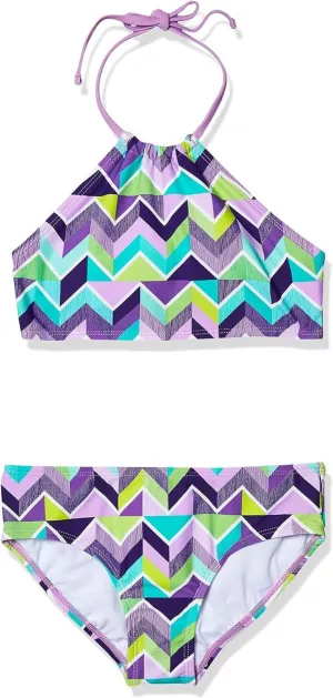 Kanu Surf Girls UPF 50 Beach Sport Halter Bikini 2-Piece Swimsuit Ruby Purple 12