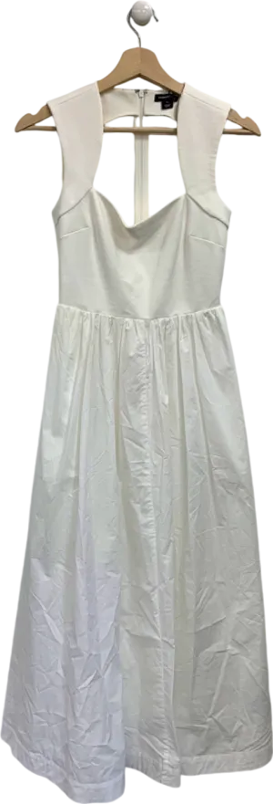 Karen Millen White Scoop Neck Jersey Cotton Mix Maxi Dress XS