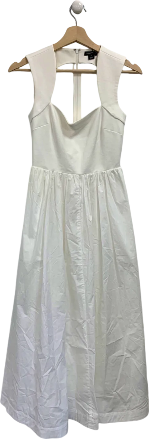 Karen Millen White Scoop Neck Jersey Cotton Mix Maxi Dress XS
