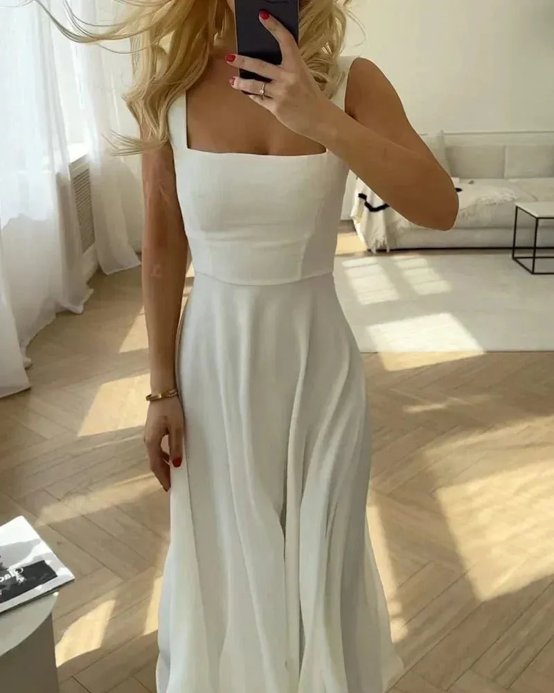 Karla® | Elegant Chiffon Dress With A Square Neckline