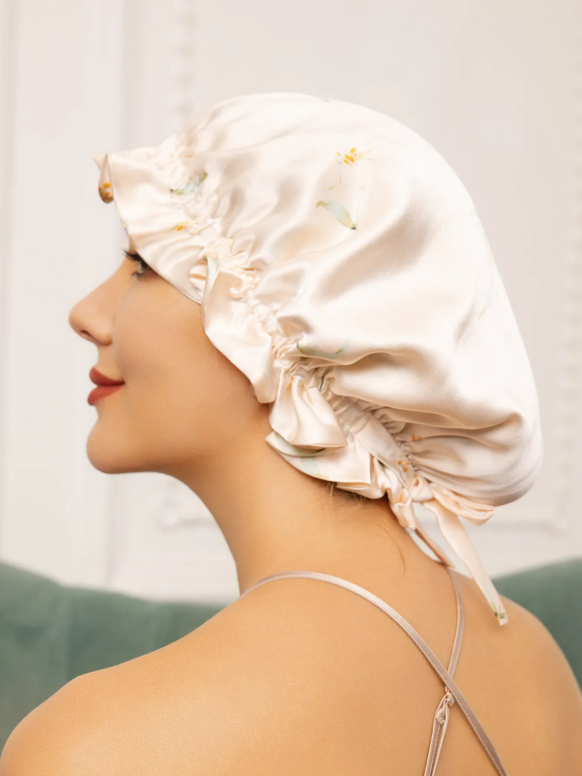 Kassandra - Elegant Double Layered with Ribbon Woman's Nightcap