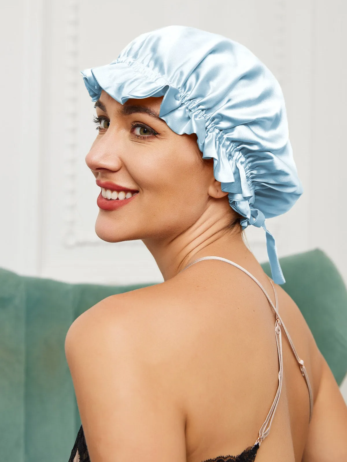 Kassandra - Elegant Double Layered with Ribbon Woman's Nightcap