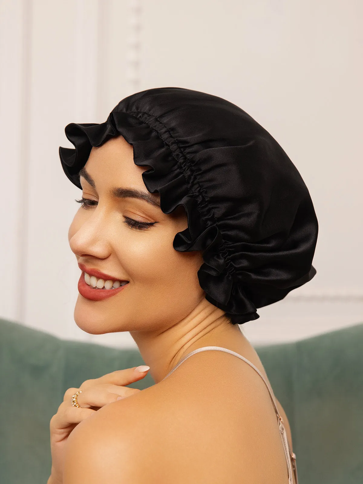 Kassandra - Elegant Double Layered with Ribbon Woman's Nightcap