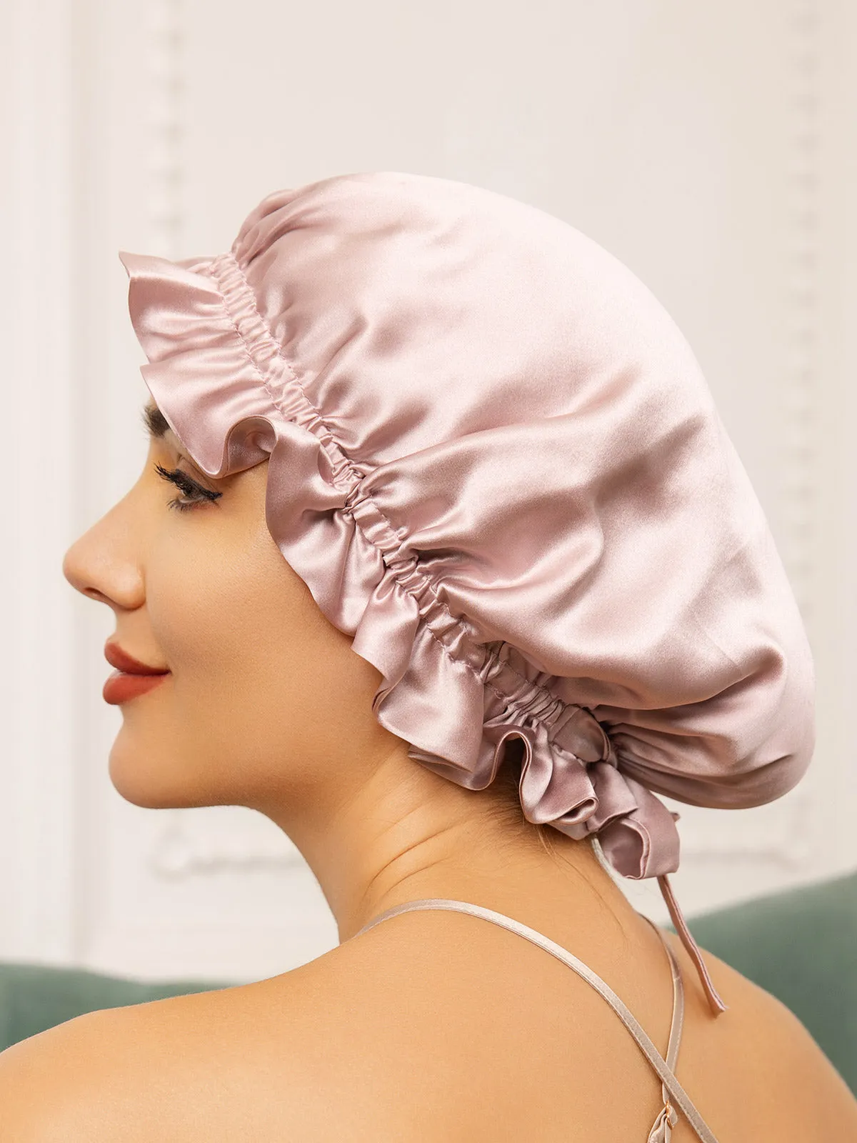Kassandra - Elegant Double Layered with Ribbon Woman's Nightcap