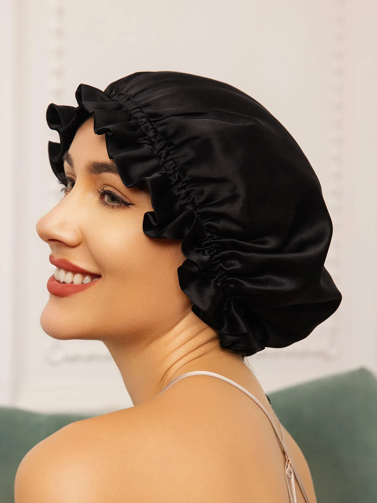 Kassandra - Elegant Double Layered with Ribbon Woman's Nightcap