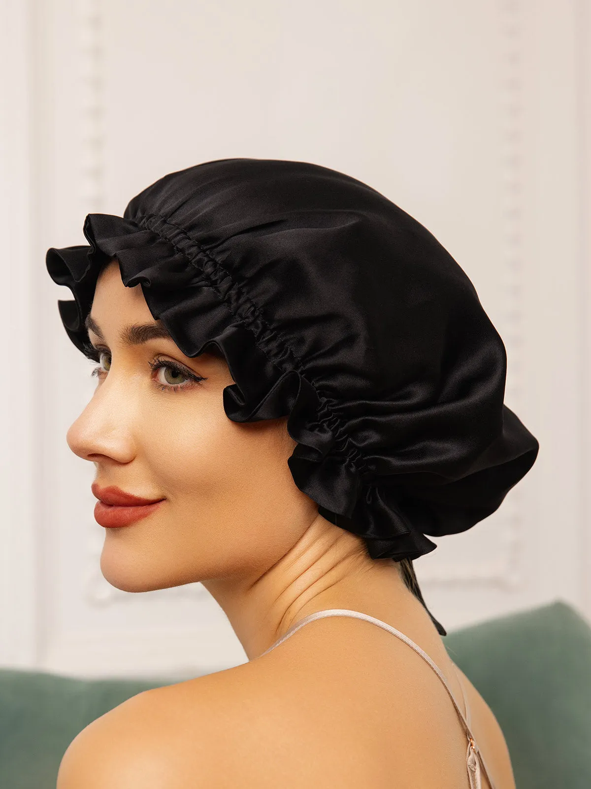 Kassandra - Elegant Double Layered with Ribbon Woman's Nightcap