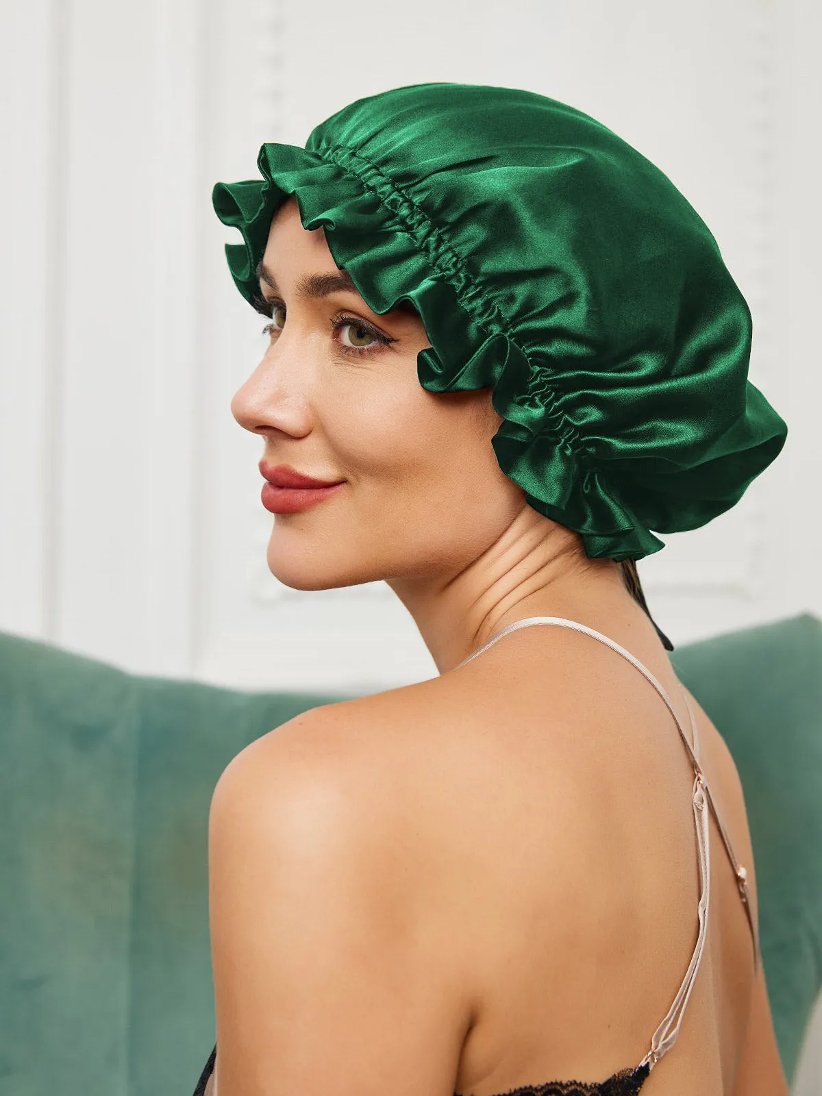 Kassandra - Elegant Double Layered with Ribbon Woman's Nightcap