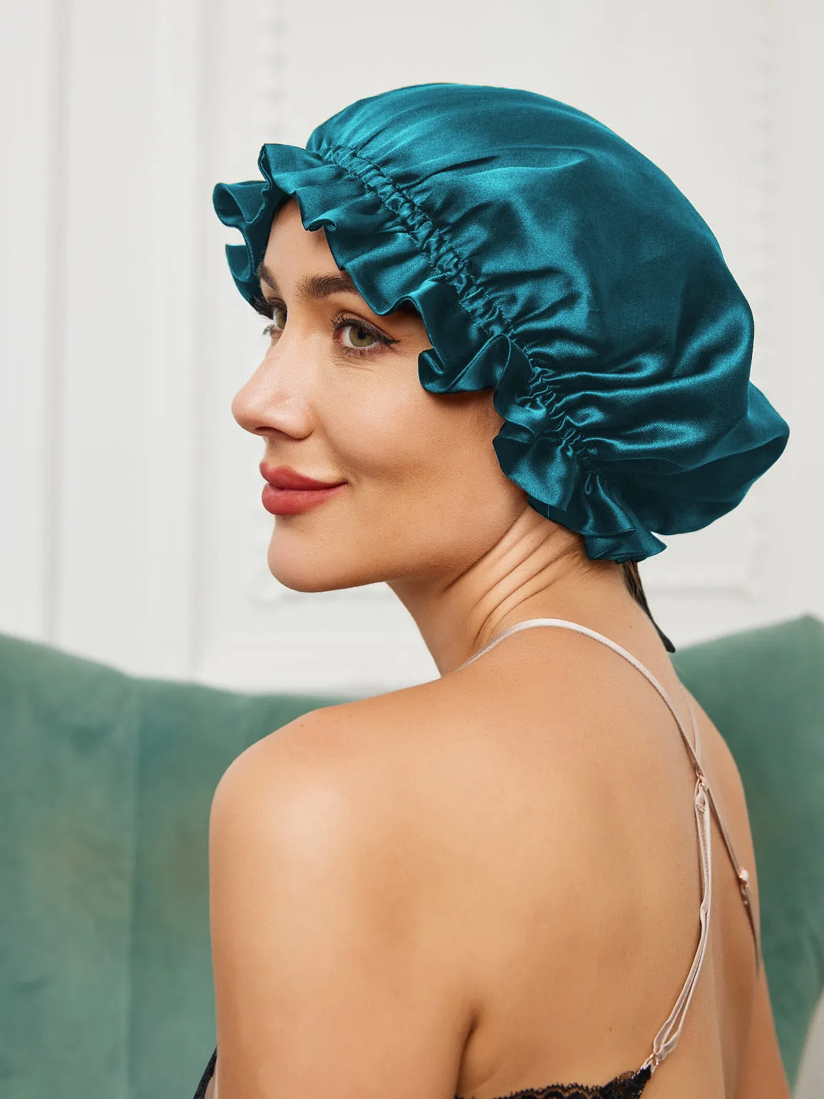 Kassandra - Elegant Double Layered with Ribbon Woman's Nightcap