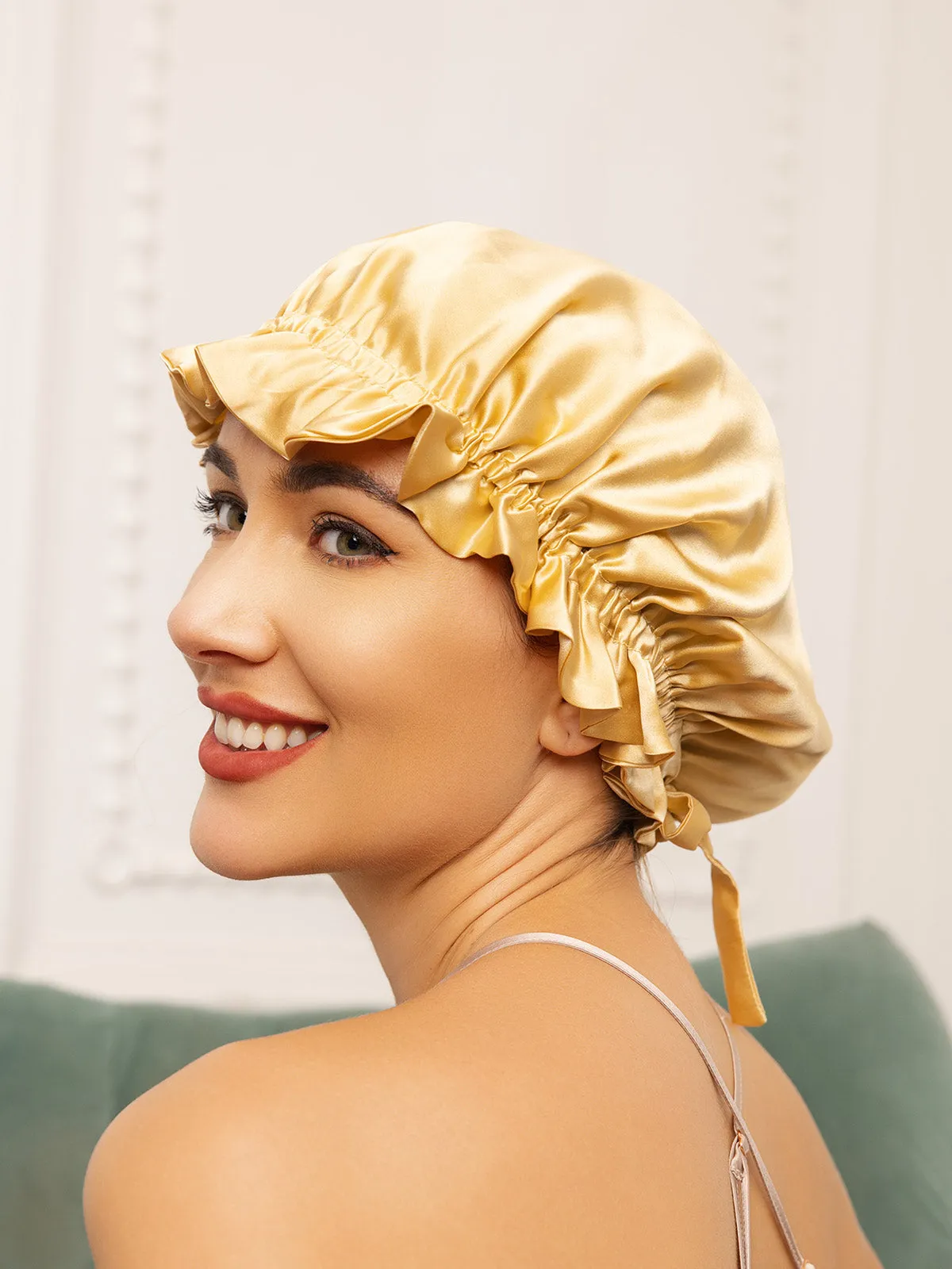 Kassandra - Elegant Double Layered with Ribbon Woman's Nightcap