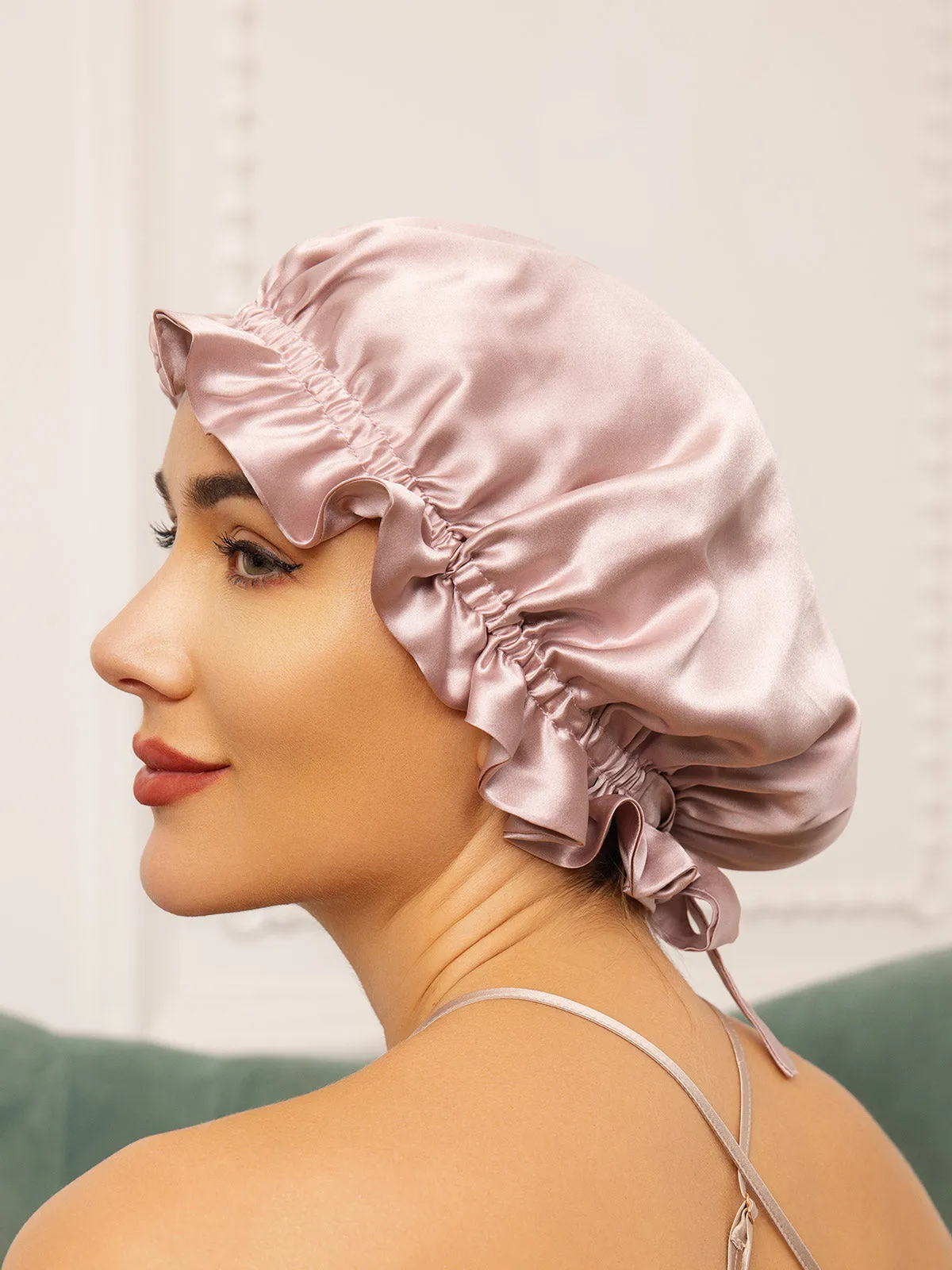 Kassandra - Elegant Double Layered with Ribbon Woman's Nightcap