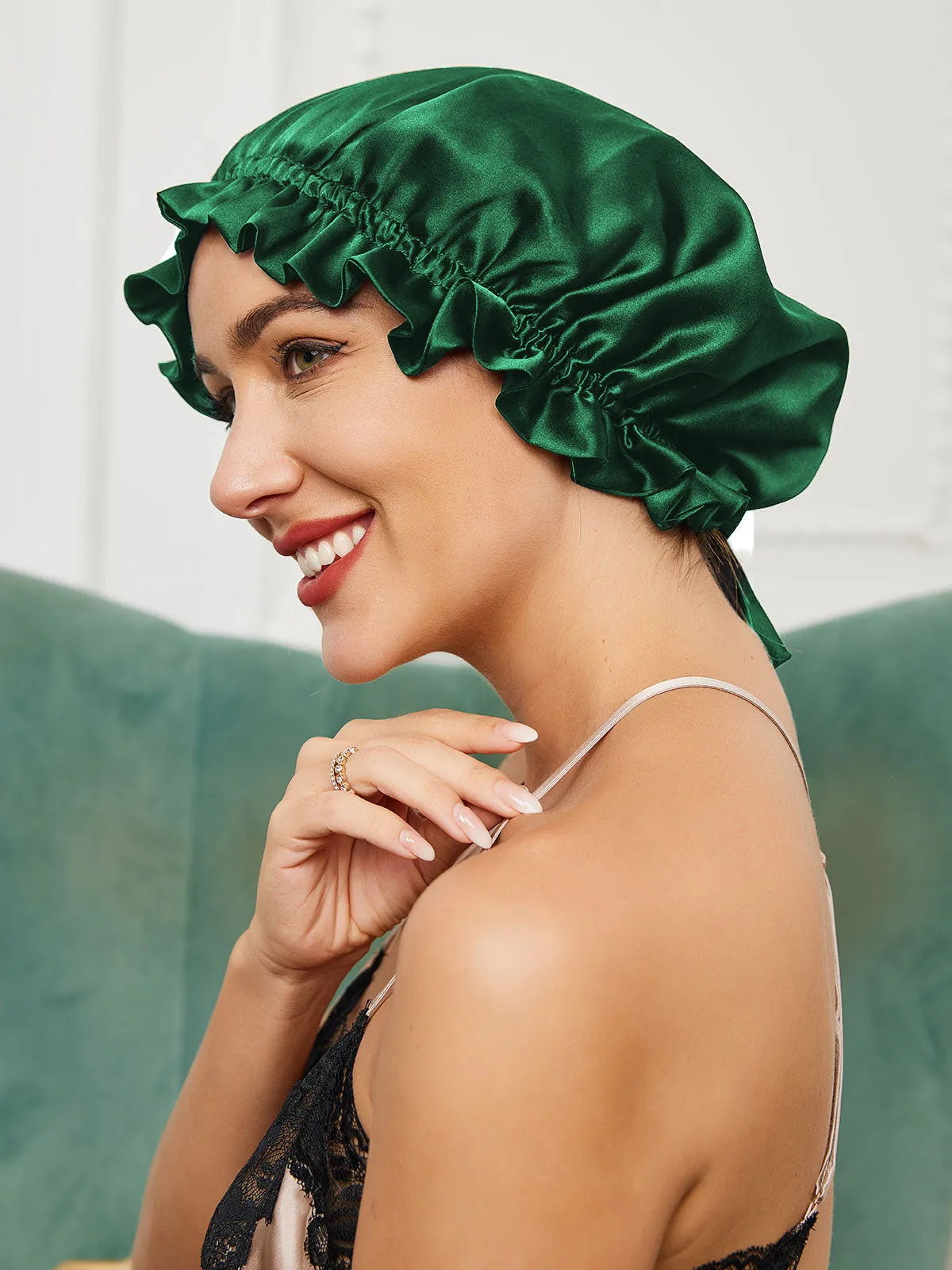 Kassandra - Elegant Double Layered with Ribbon Woman's Nightcap