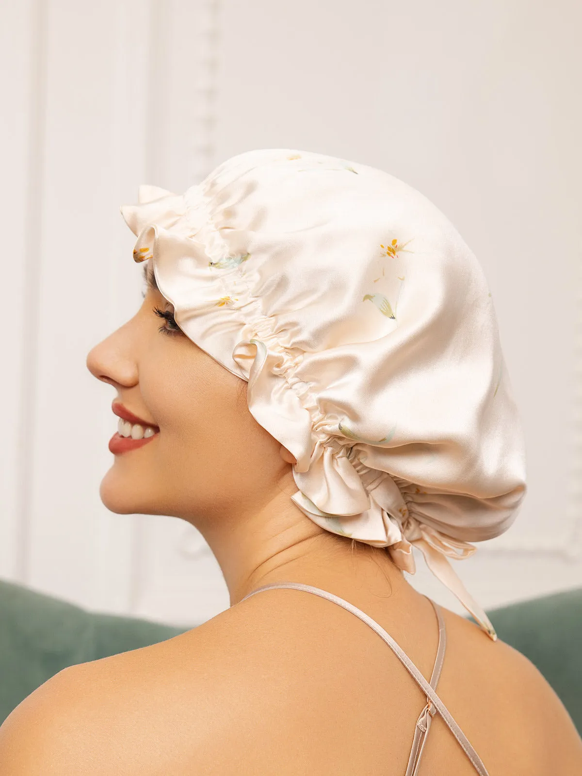 Kassandra - Elegant Double Layered with Ribbon Woman's Nightcap