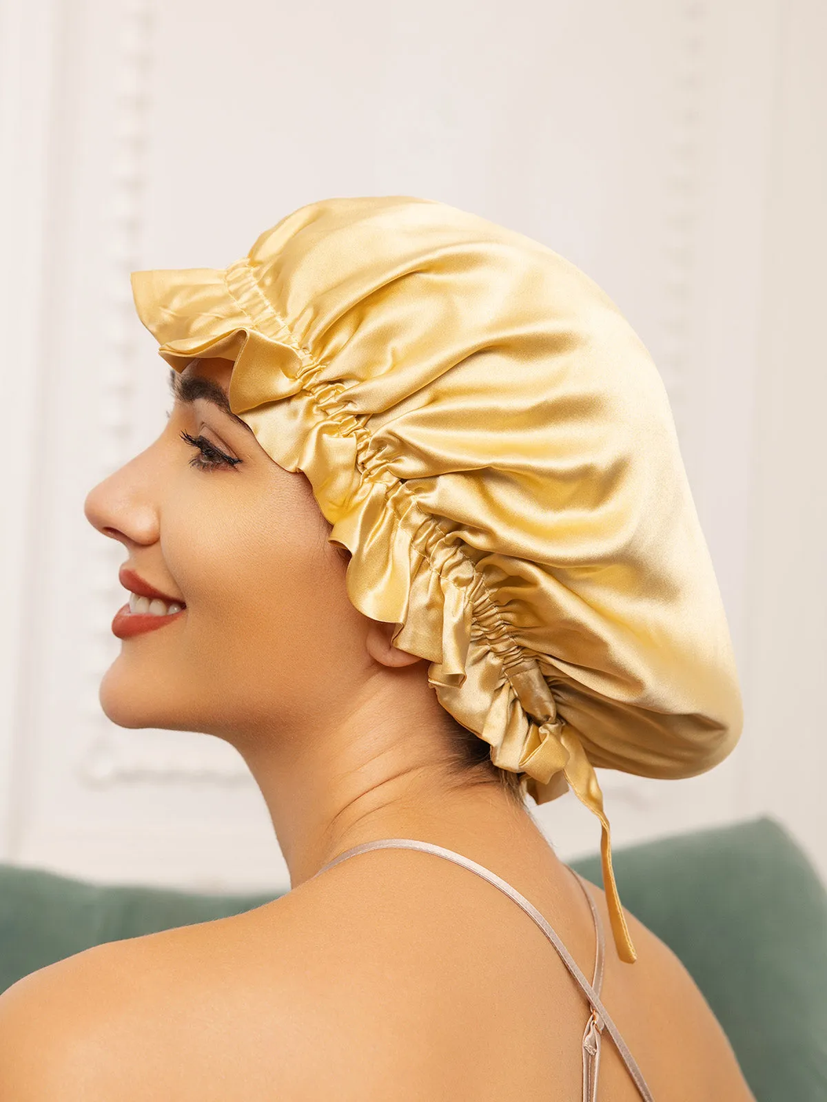 Kassandra - Elegant Double Layered with Ribbon Woman's Nightcap