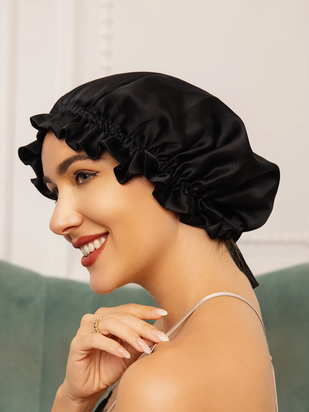 Kassandra - Elegant Double Layered with Ribbon Woman's Nightcap