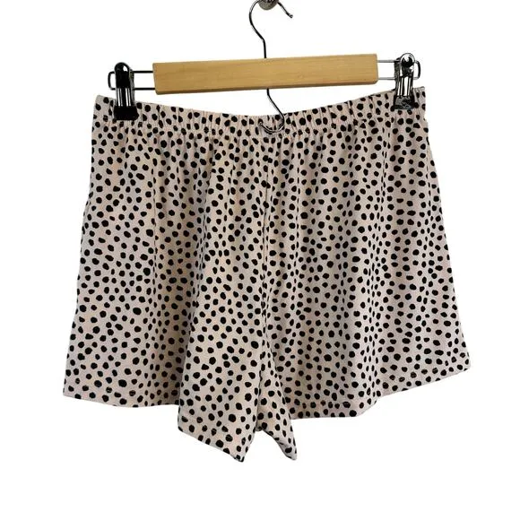 Kate Spade Intimate PJ Set Short and Button Down Pink and Black Polka Dot Size S