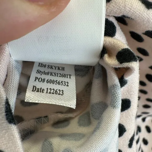 Kate Spade Intimate PJ Set Short and Button Down Pink and Black Polka Dot Size S