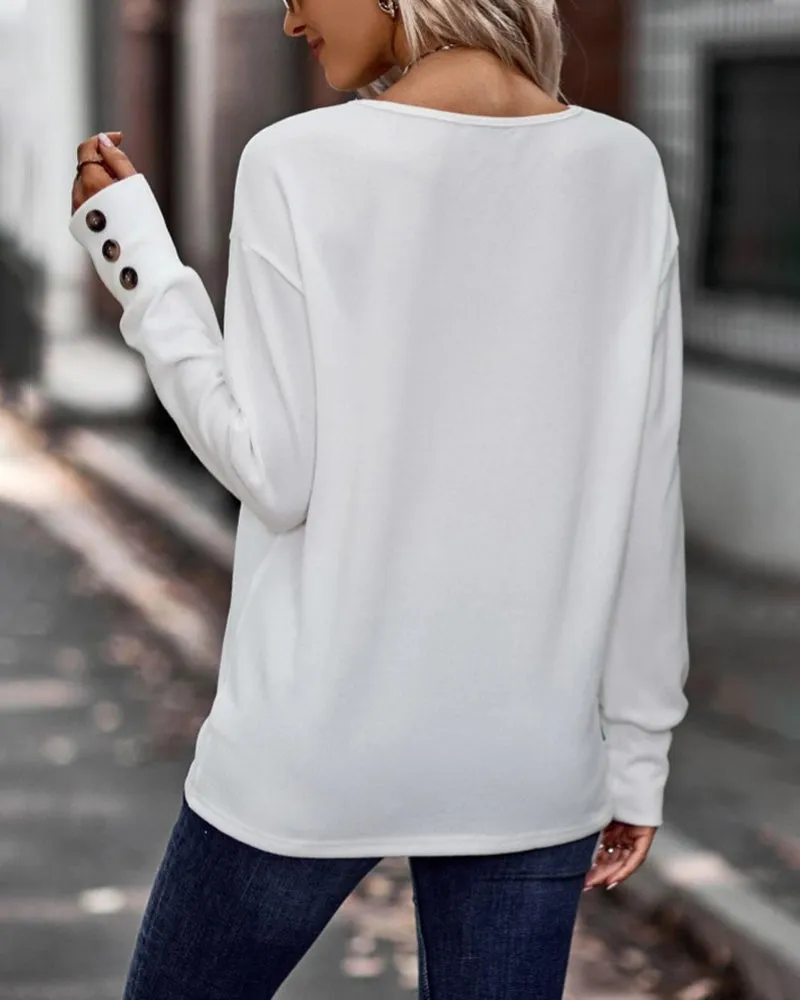 Katia® | Plain Colored Top With V-Neck