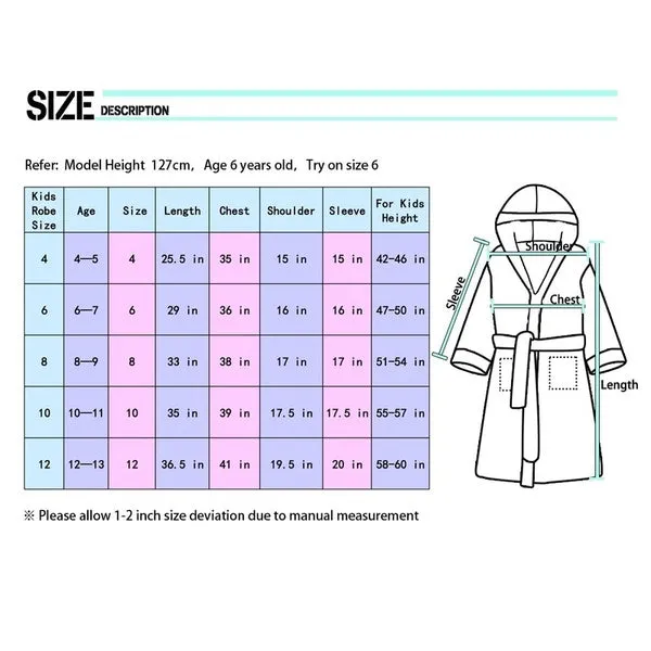 Kids Unicorn Hooded Robe Fleece Hoody Sleepwear Pajamas