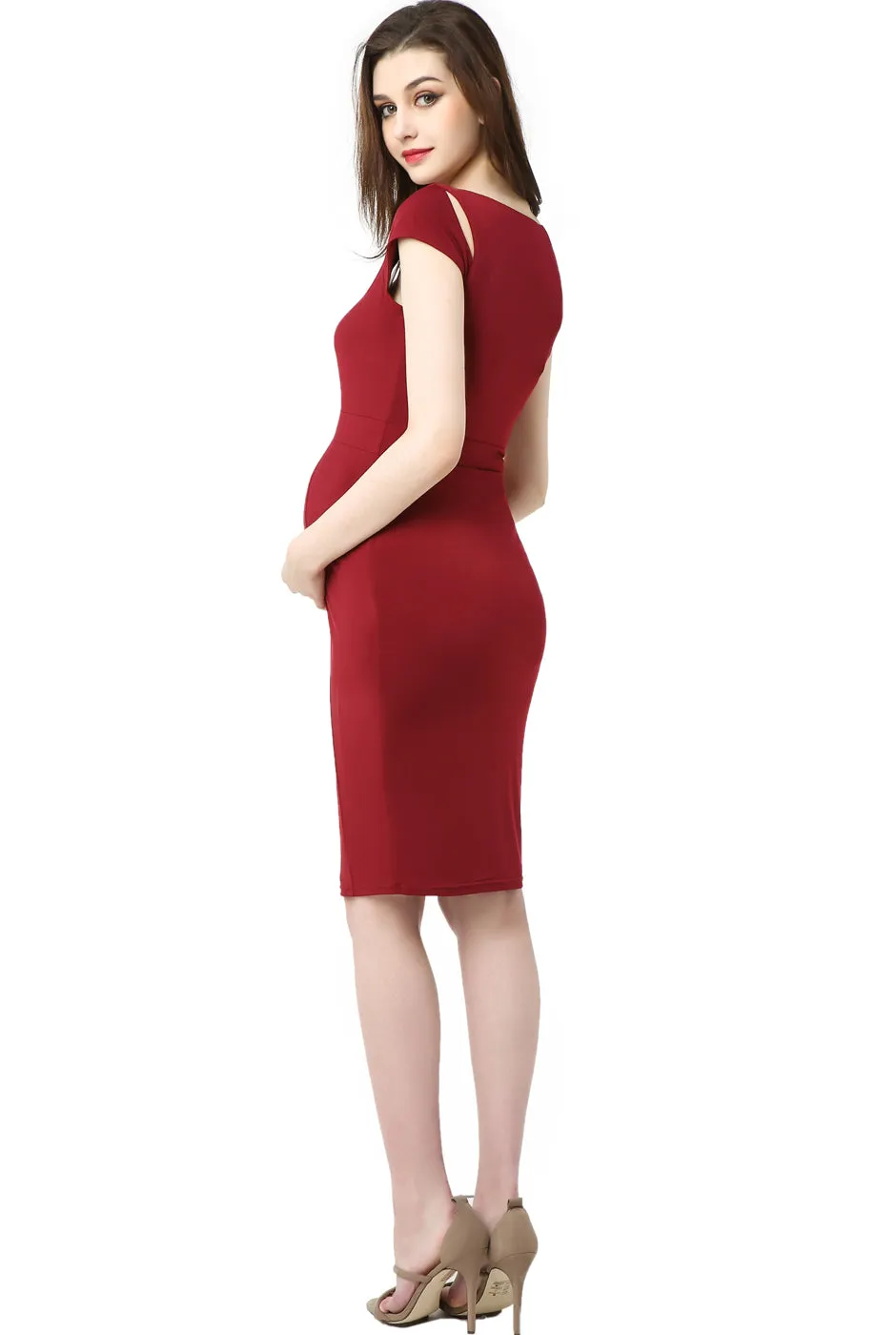 Kimi   Kai Maternity "Julie" Cold Shoulder Body-Con Dress