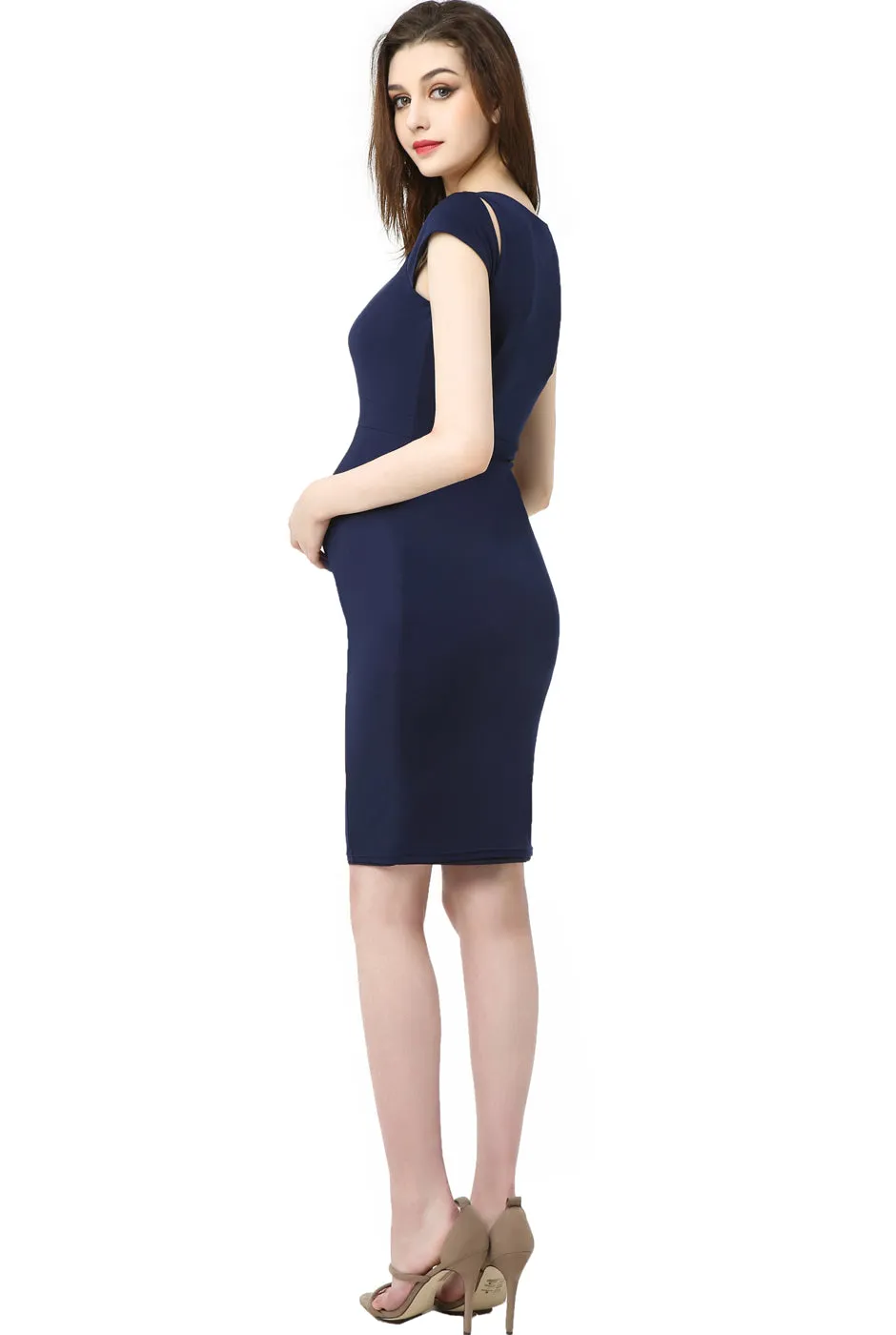 Kimi   Kai Maternity "Julie" Cold Shoulder Body-Con Dress