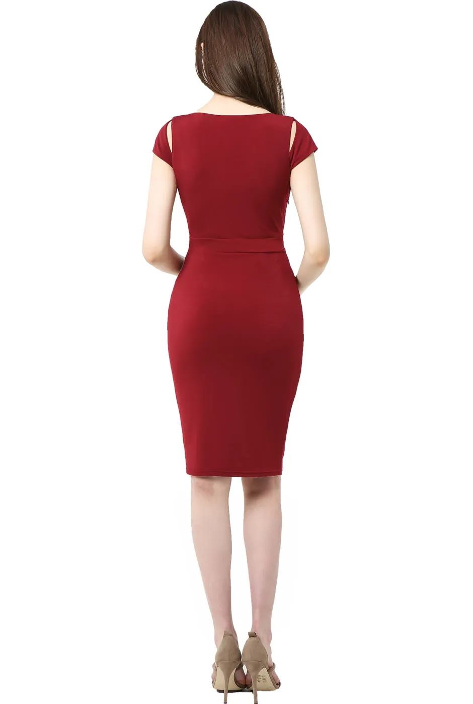 Kimi   Kai Maternity "Julie" Cold Shoulder Body-Con Dress