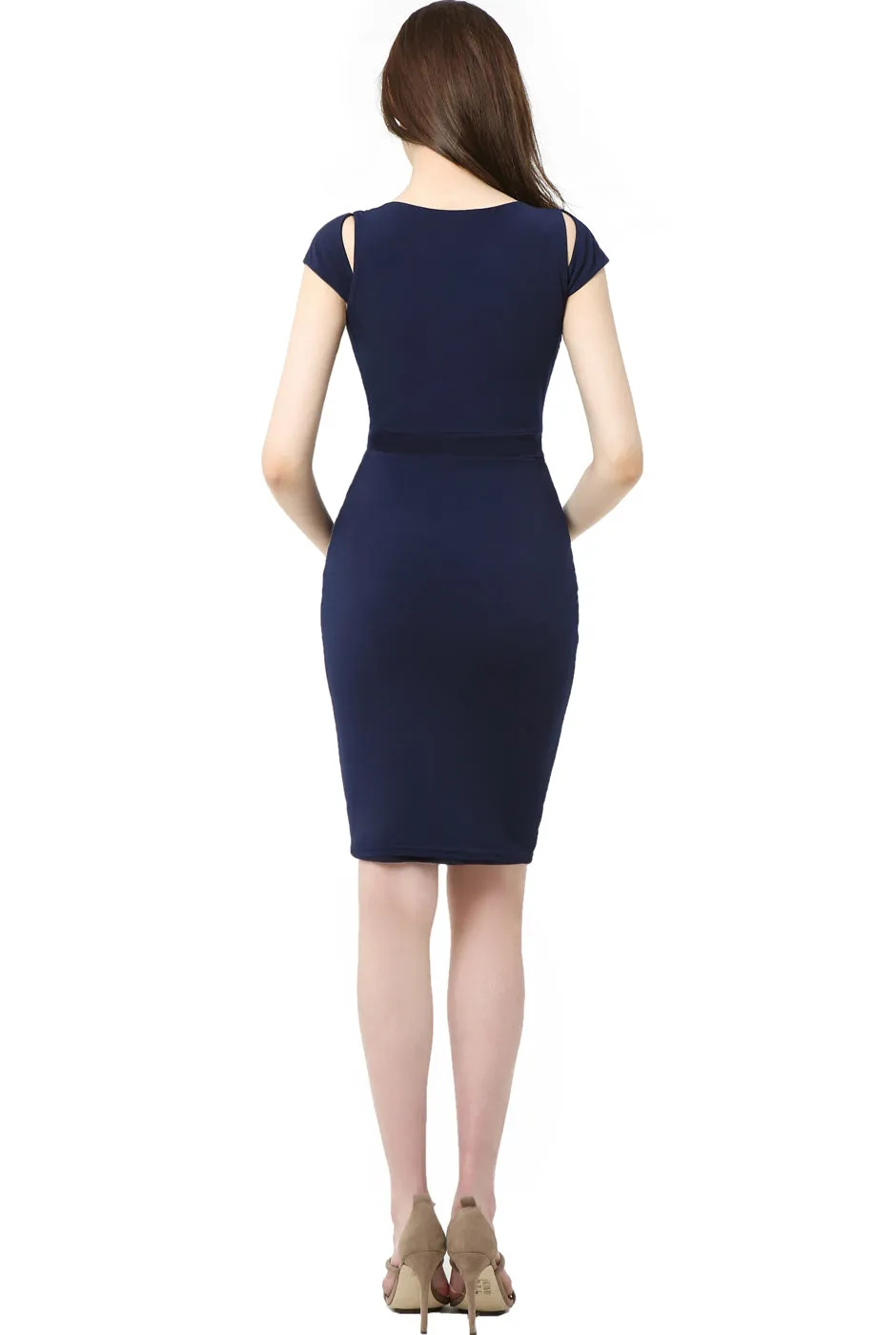 Kimi   Kai Maternity "Julie" Cold Shoulder Body-Con Dress