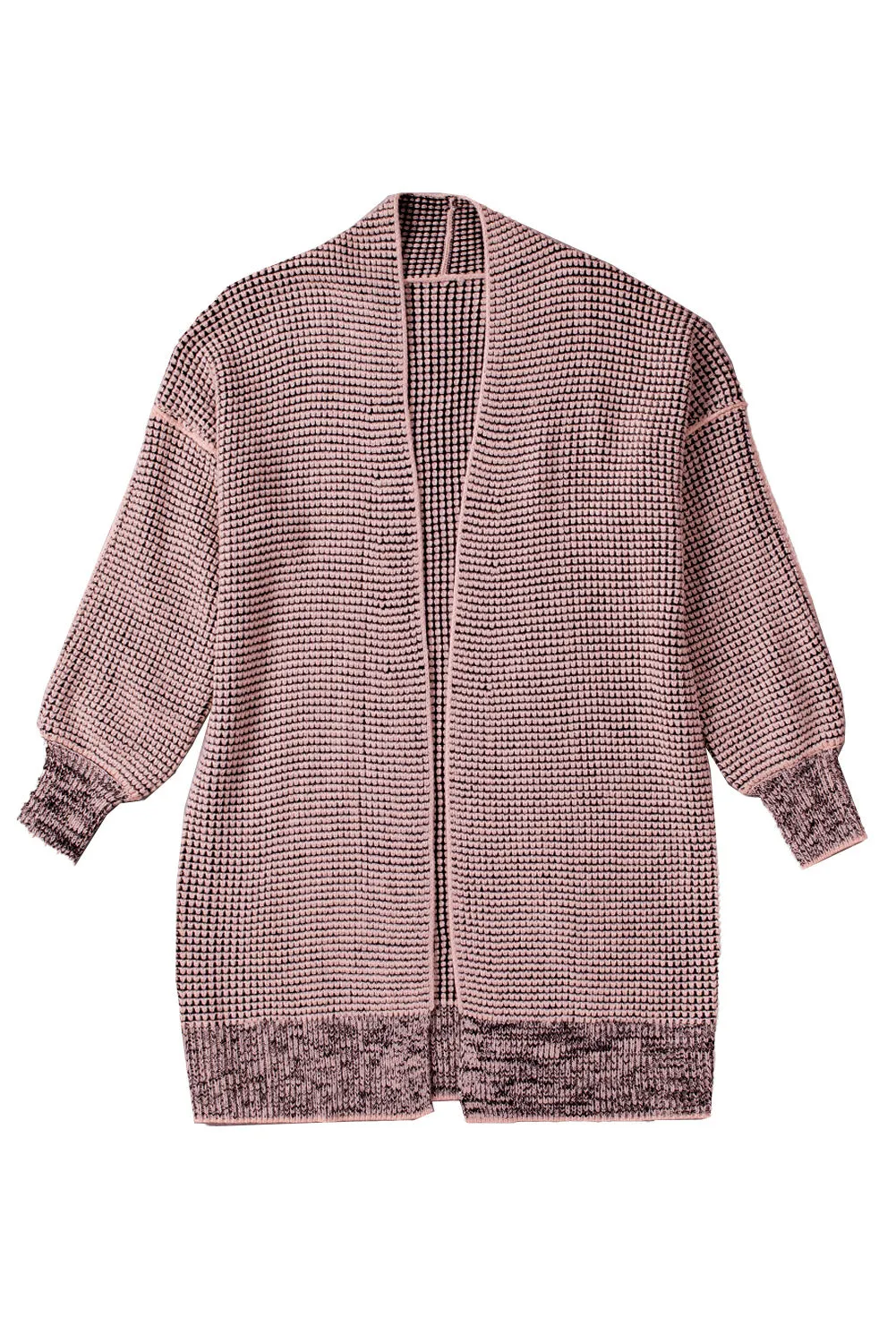 Knitted Long Open Front Cardigan