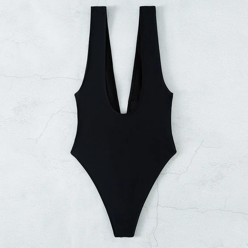 Knot one piece swimsuit women Sexy high cut bathing suit swimwear