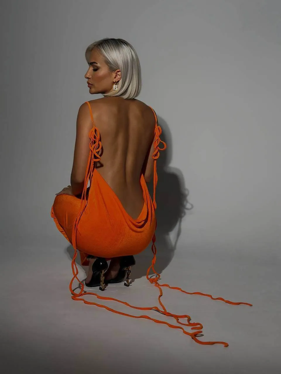 Kristen - Sexy Slim Fit  Woman's  Backless Lace Up Dress