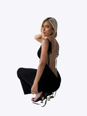 Kristen - Sexy Slim Fit  Woman's  Backless Lace Up Dress