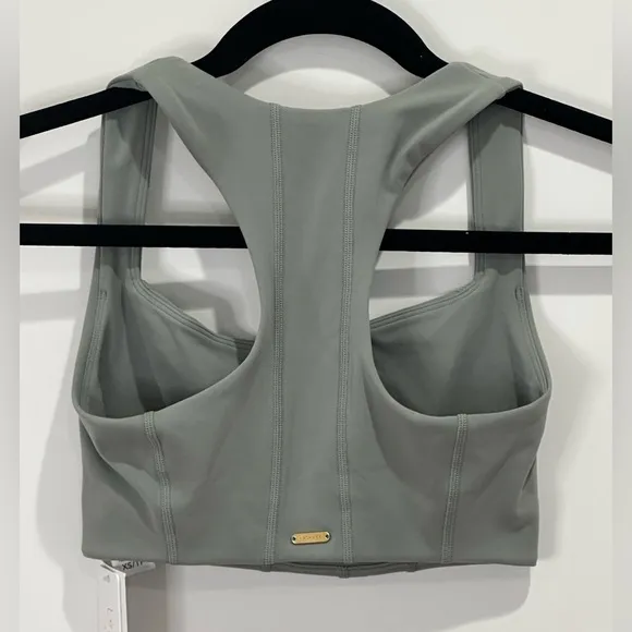 L Space Active Beckham Tank Top Sage Gray Racerback Sports Bra Yoga New Sz XS