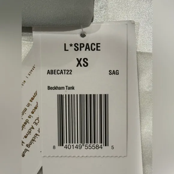 L Space Active Beckham Tank Top Sage Gray Racerback Sports Bra Yoga New Sz XS