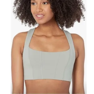 L Space Active Beckham Tank Top Sage Gray Racerback Sports Bra Yoga New Sz XS