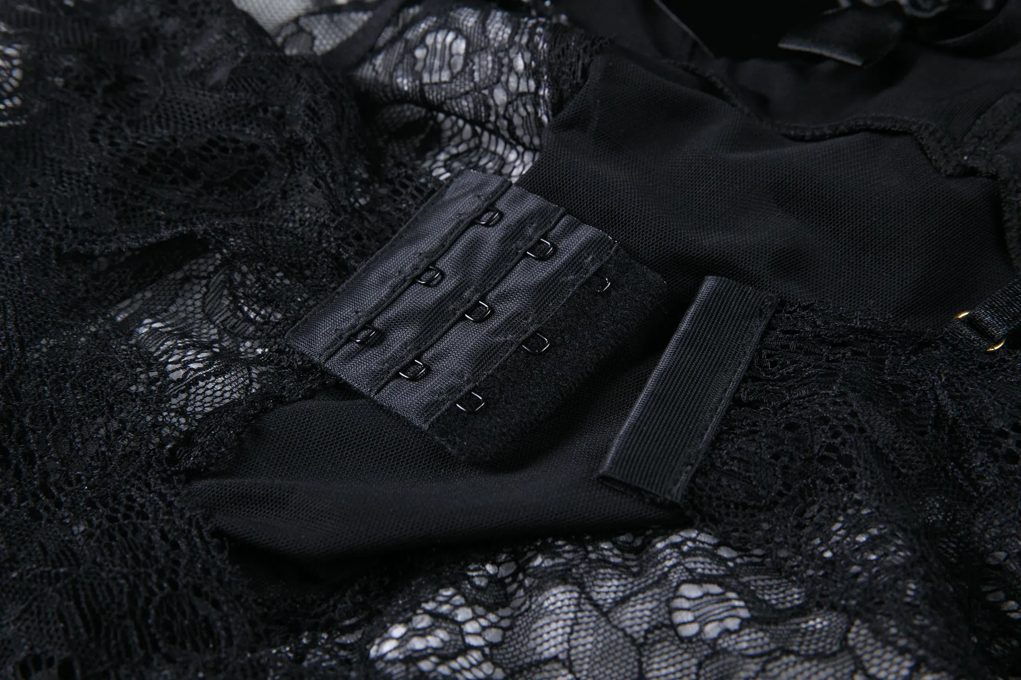 Lace Corset Bodysuit Lingerie with Lace Up Front