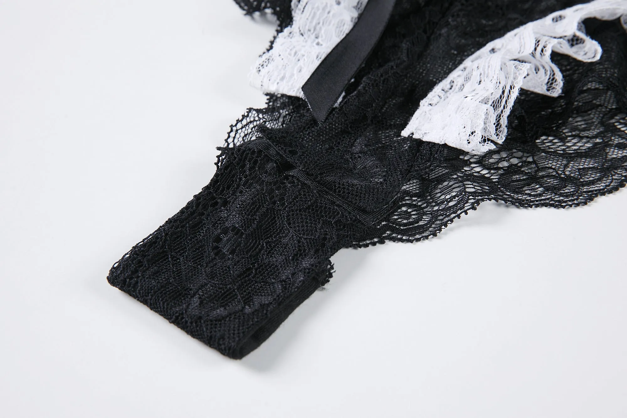 Lace Corset Bodysuit Lingerie with Lace Up Front