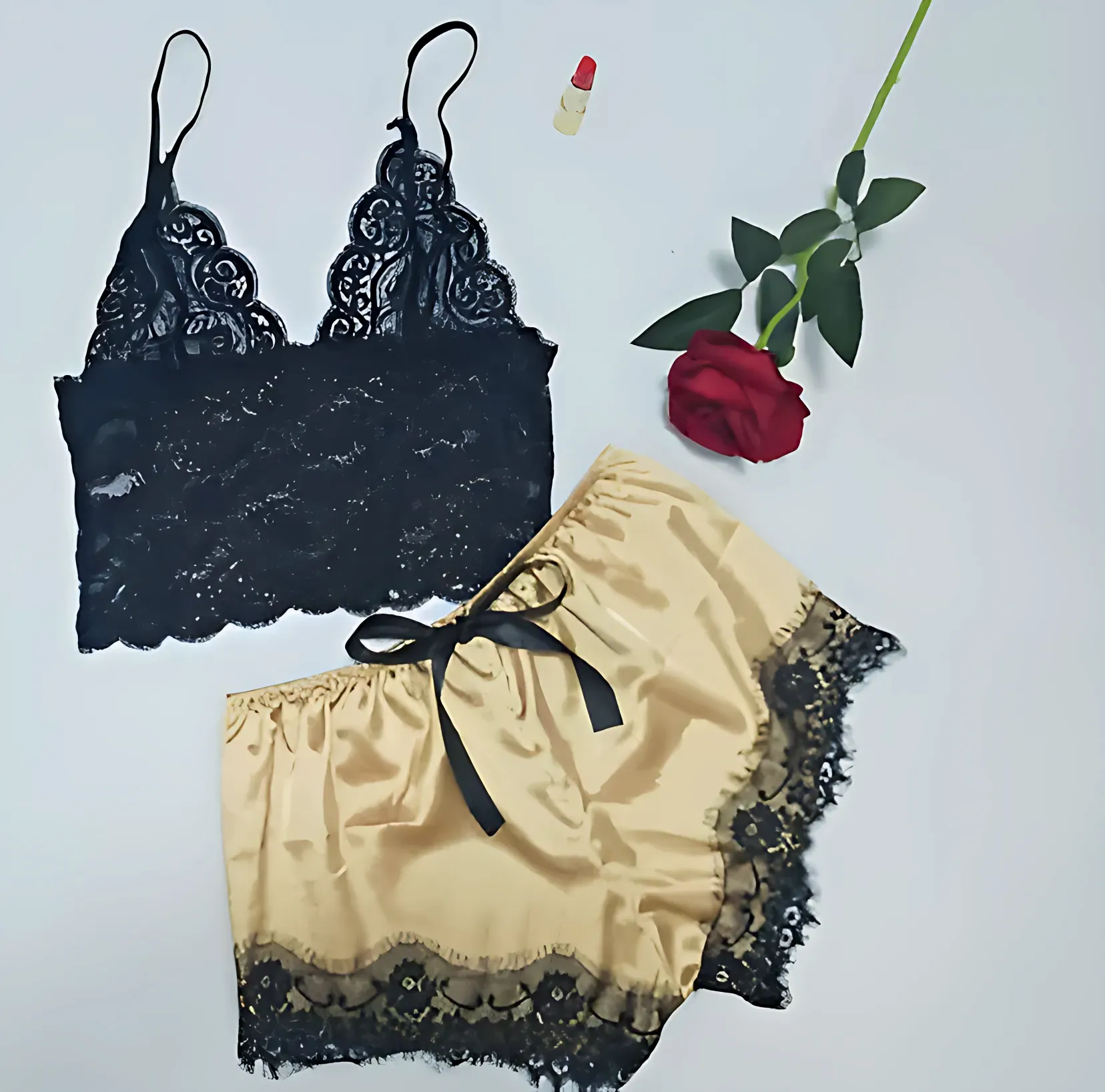 Lace Satin Sleepwear Set