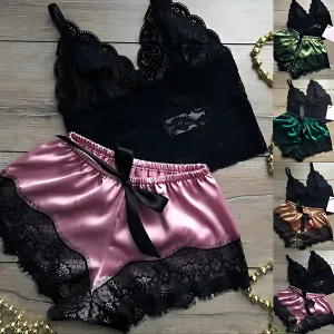Lace Satin Sleepwear Set