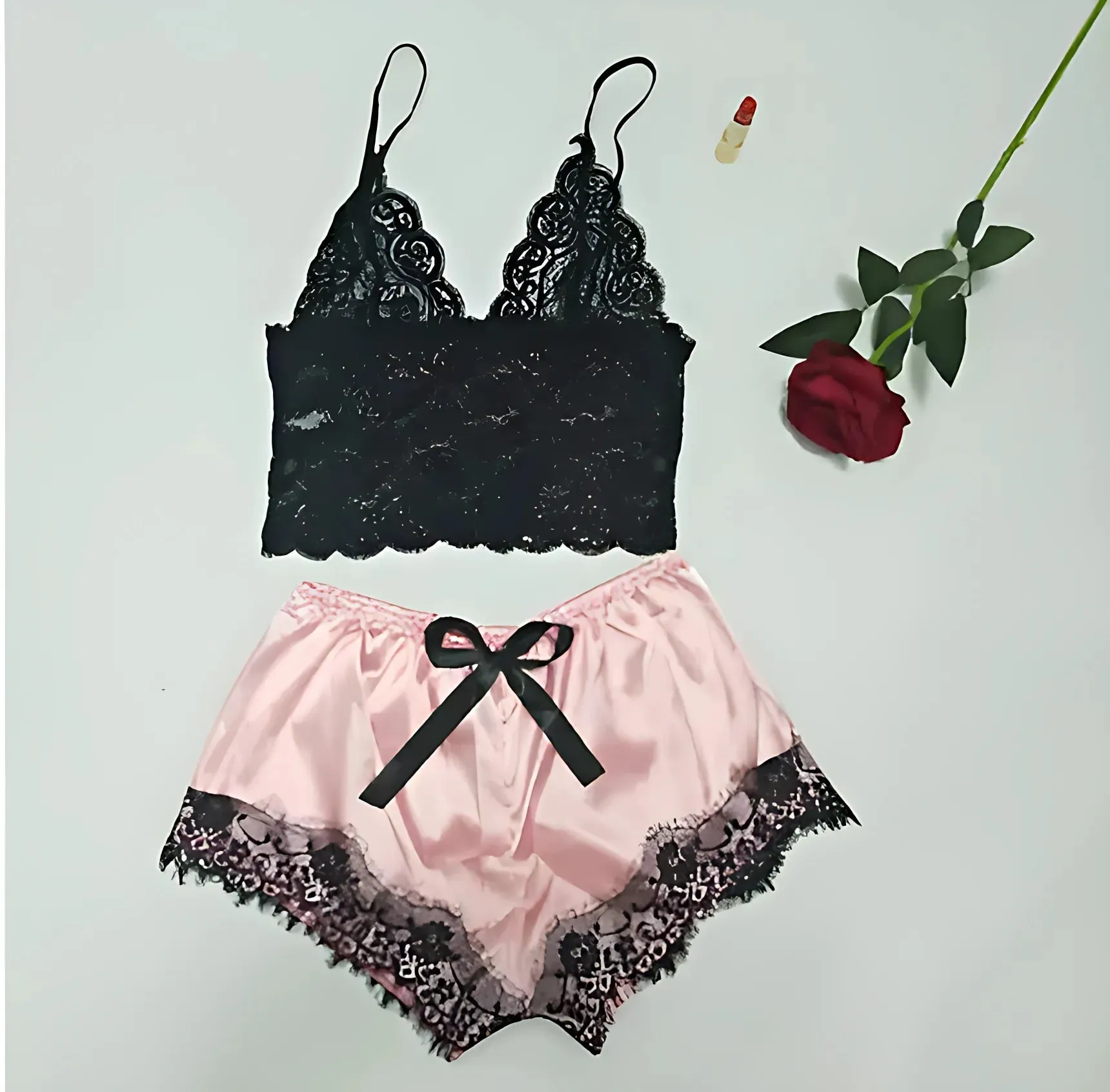 Lace Satin Sleepwear Set