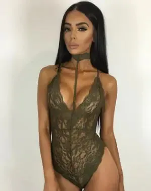 Lace Women's Lingerie with Floral Cutouts