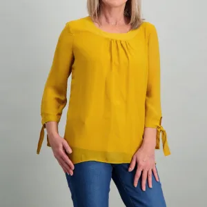 Ladies Cowl Neck Blouse - Yellow