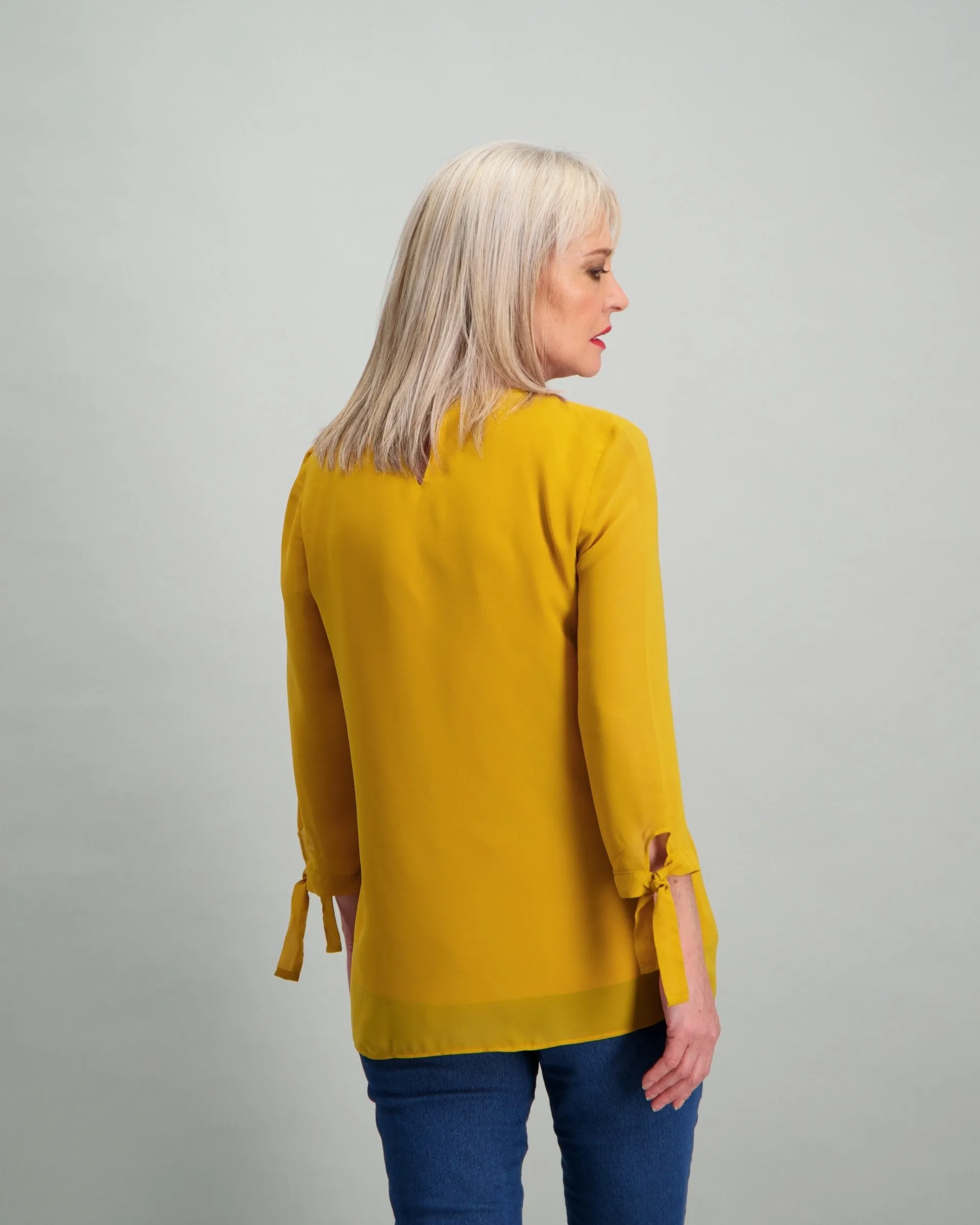 Ladies Cowl Neck Blouse - Yellow
