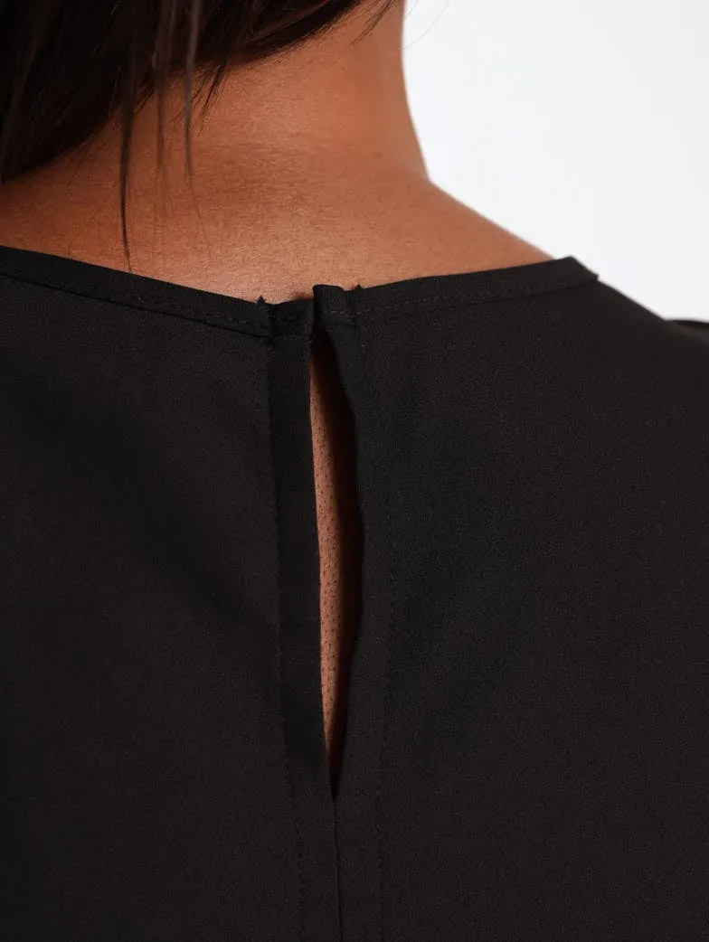 Ladies Cowl Neck Tank Top - Black