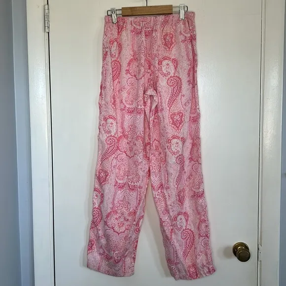 Lauren Ralph Lauren Women's Pink Pretty in Paisley Luxe Pima Pajama Set Sz S