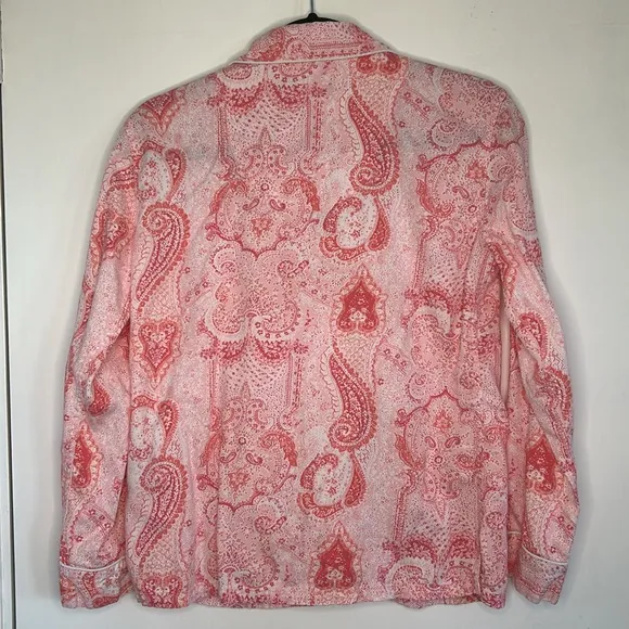 Lauren Ralph Lauren Women's Pink Pretty in Paisley Luxe Pima Pajama Set Sz S